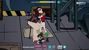 このゲイポルノビデオでは、アニメやコミックのキャラクターたちが汚いことをしています。