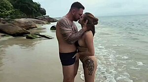 A husband and his redhead lover's steamy beach encounter