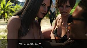Aventura erótica de Lisas com Byron na praia em hentai 3D