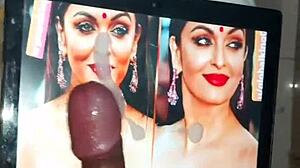 Aishwarya rais ansikte täckt av sperma i indisk kukdyrkan
