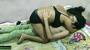 Desi wife cheats on teen husband with big cock stud