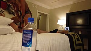 Madelyn Monroe and her girlfriend ride a stranger in Vegas with a water bottle