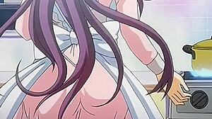 Une belle-mère MILF lave son beau-fils de 18 ans dans un hentai non filtré avec une animation 2D de style anime