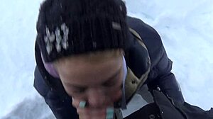 Steamy ski lesson leads to passionate blowjob from eager student